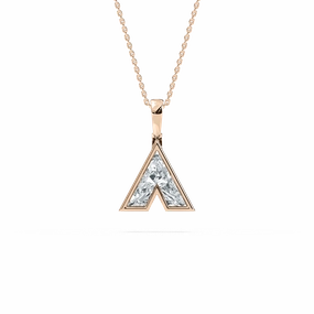 Lab Grown Diamond Faceted Initial Pendant - 18 Inches Subtle Shine