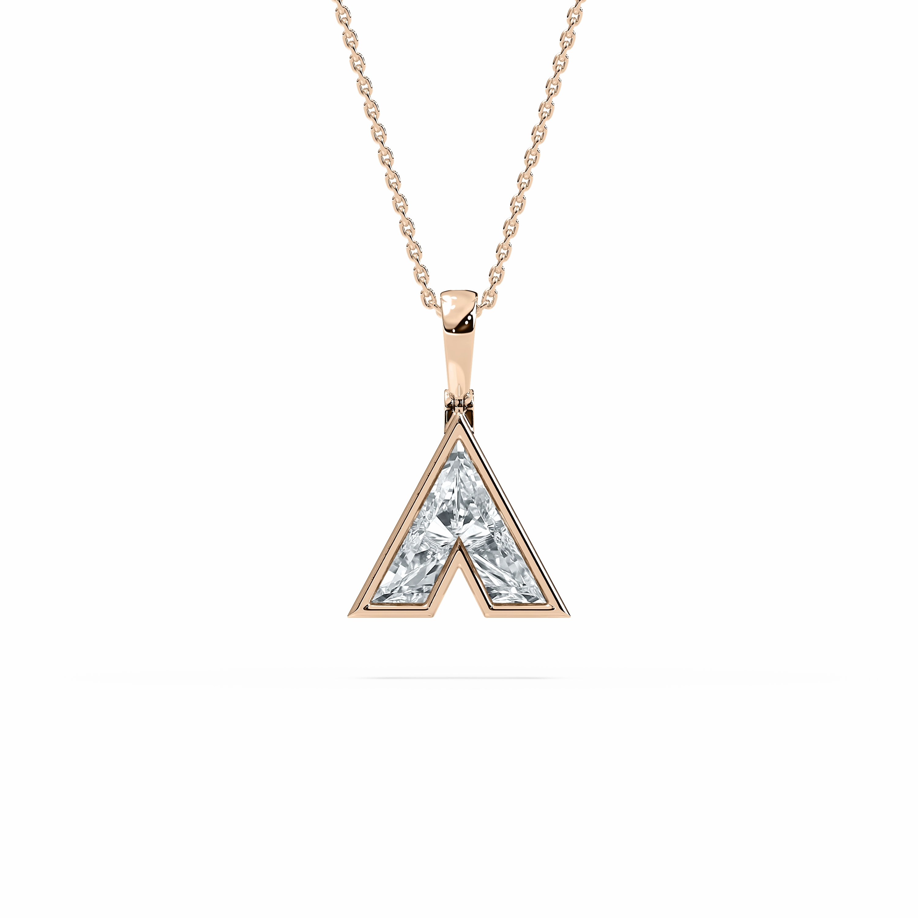 Lab Grown Diamond Faceted Initial Pendant - 18 Inches Pretty Ornament Matte Finish Accessory
