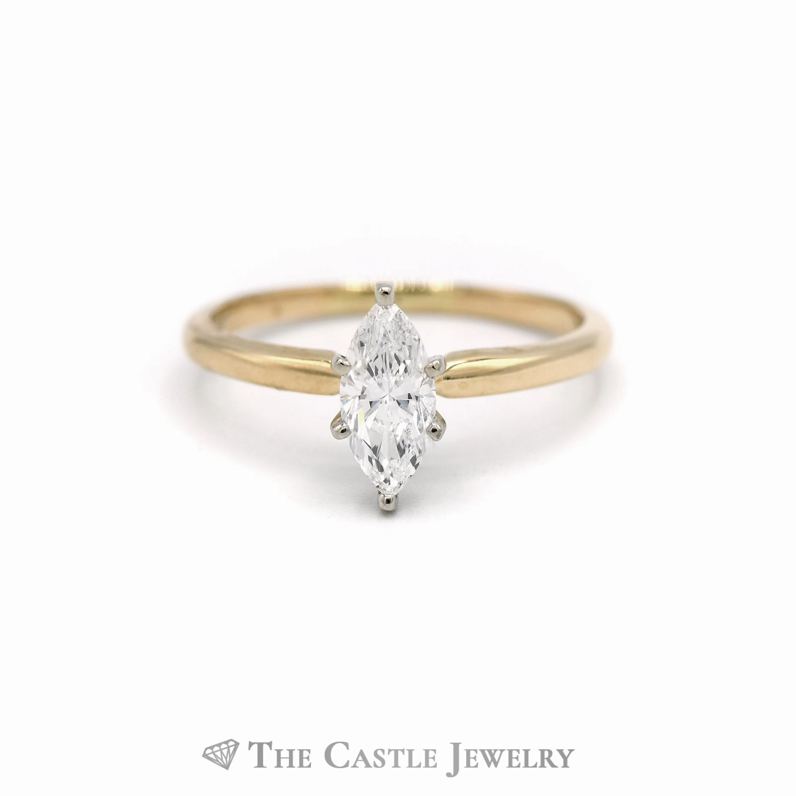 .70CT Marquise Cut Diamond Solitaire Engagement Ring in 14KT Yellow Gold Value Gift Modern Geometry