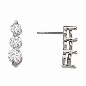 Modern Essential 0.6 CTW Round Diamond Three Stone Earrings