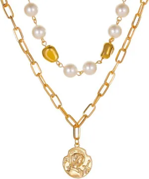 Glow in The Dark Crystal Necklace Version Cold Style Tassel Choker Clavicle Chain Internet Temperament (Gold, One Size)