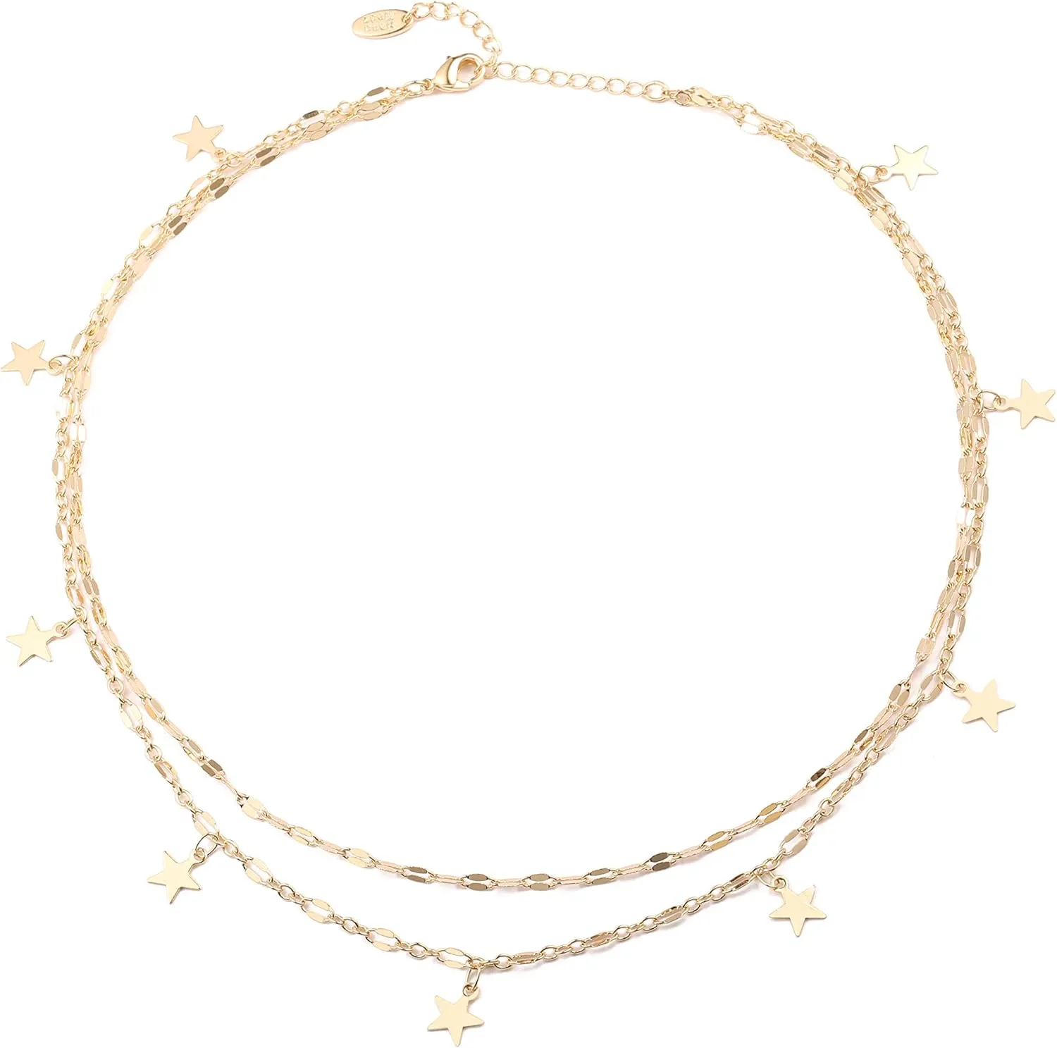 Gold Choker Necklaces 14K Gold Plated/Silver Disc Choker Necklaces Dangling Star Heart Pendant Necklaces Summer Beach Boho Necklaces Aesthetic Necklace Gift for Women
