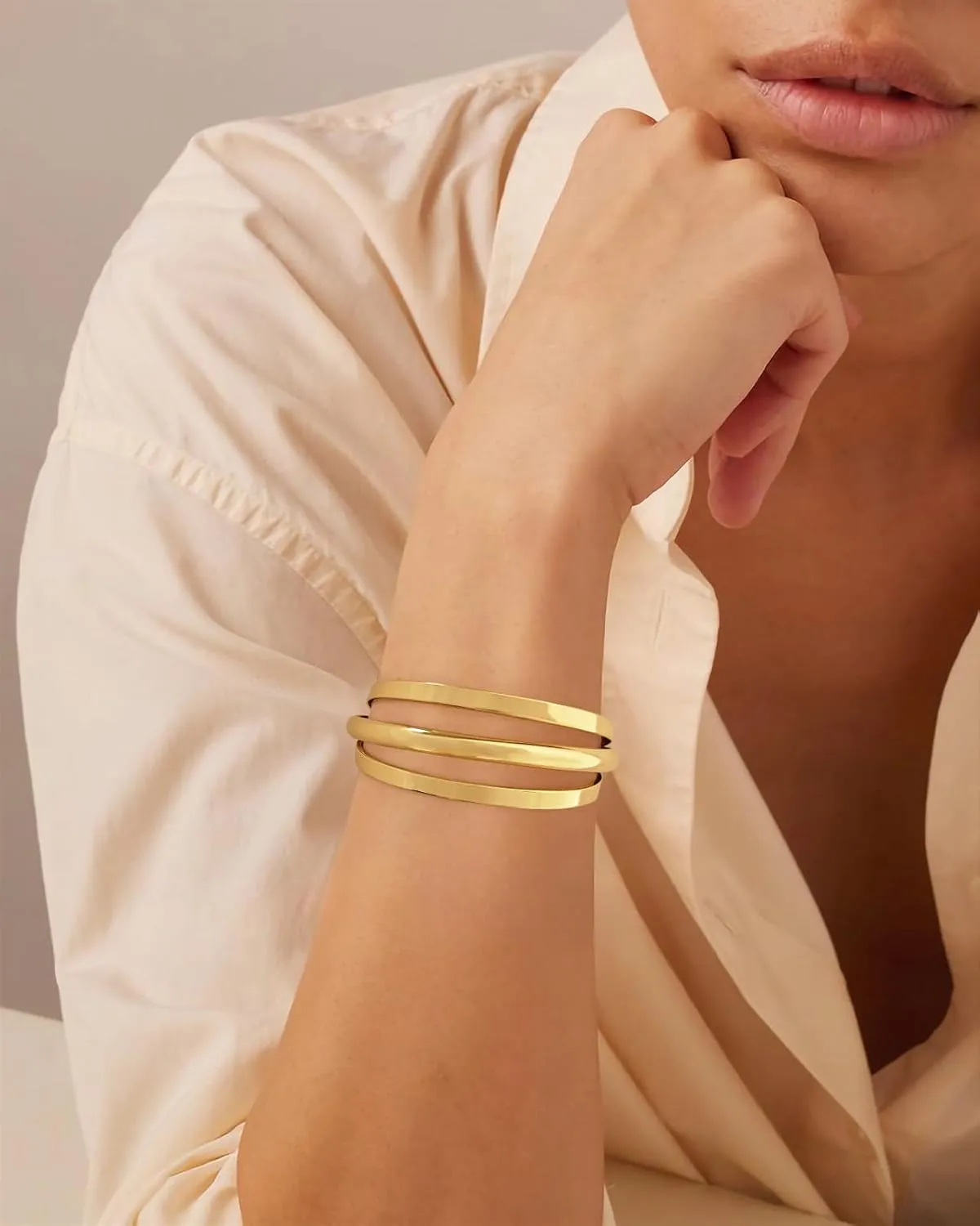 Gold Cuff Bracelet for Women Chunky Multi-layer Cross Wire Open Bracelet Hollow Wide Cuff Bracelets Adjustable Gold Open Cuff Bangle Bracelet