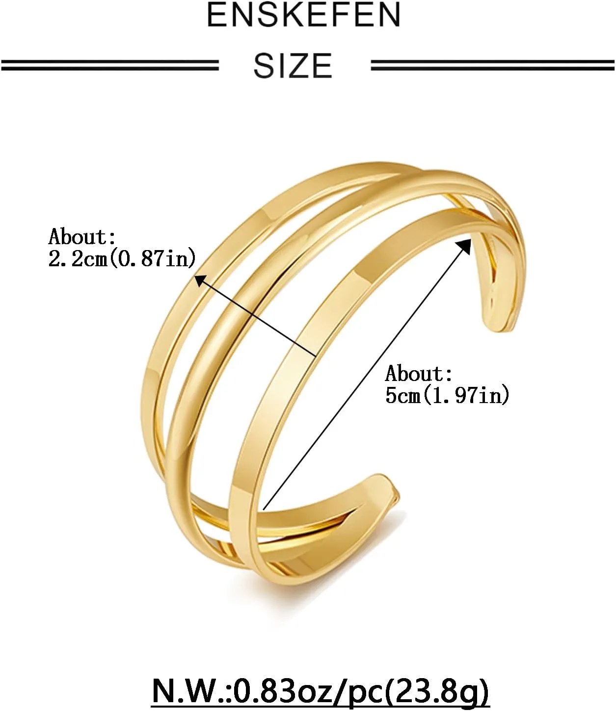 Gold Cuff Bracelet for Women Chunky Multi-layer Cross Wire Open Bracelet Hollow Wide Cuff Bracelets Adjustable Gold Open Cuff Bangle Bracelet
