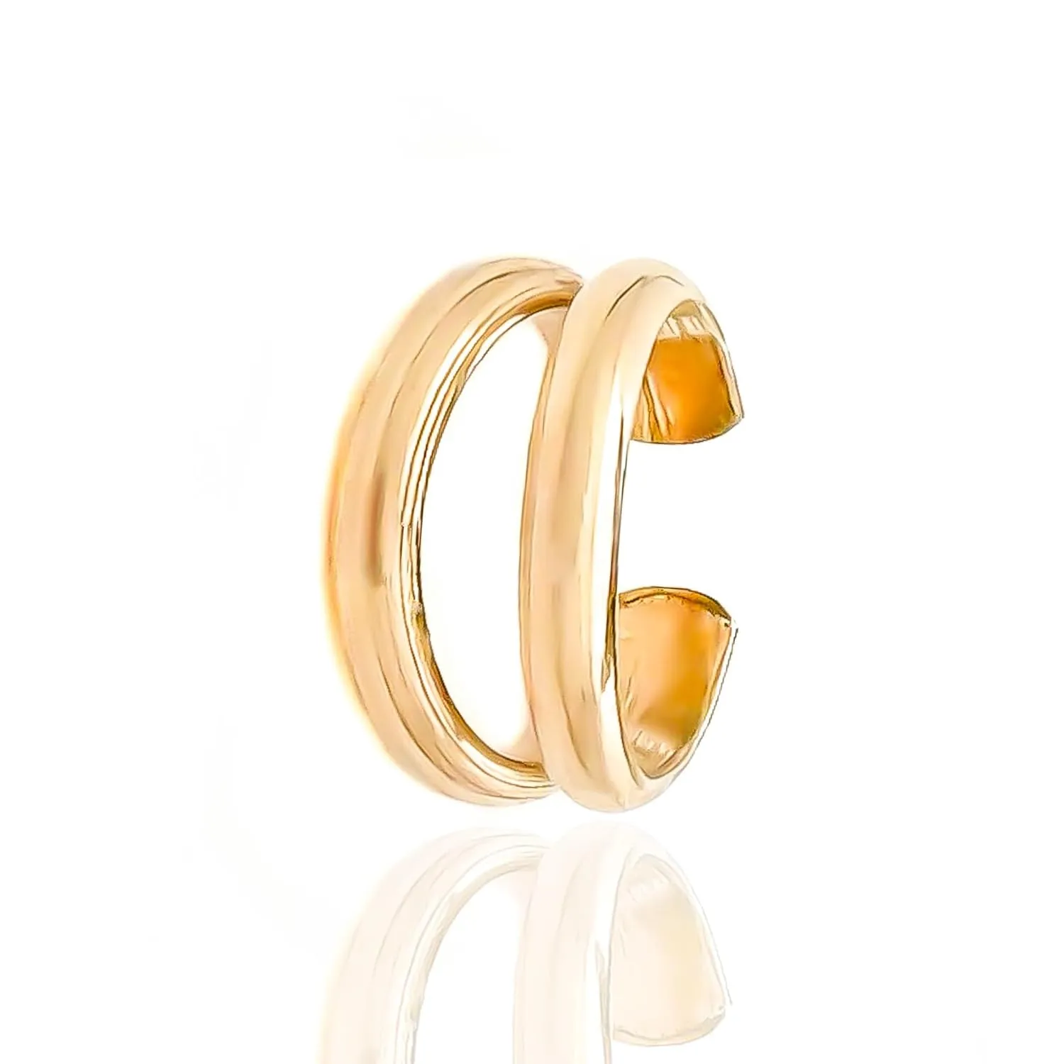 Gold Ear Cuffs for Women, No Piercing, 14K Gold Filled, 10mm Diameter, Adjustable, Ear Wraps, Conch Ear Cuff, Ear Cuffs for Women Non Piercing (14K Gold Filled 10mm)