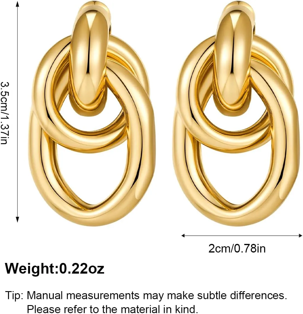 Gold Geometric Drop Dangle Earrings for Women Long Link Dangle Earrings Jewelry