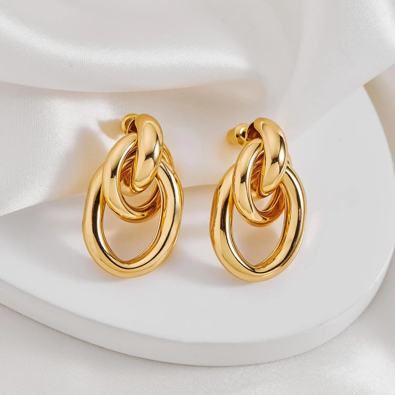 Gold Geometric Drop Dangle Earrings for Women Long Link Dangle Earrings Jewelry