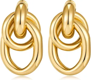 Gold Geometric Drop Dangle Earrings for Women Long Link Dangle Earrings Jewelry