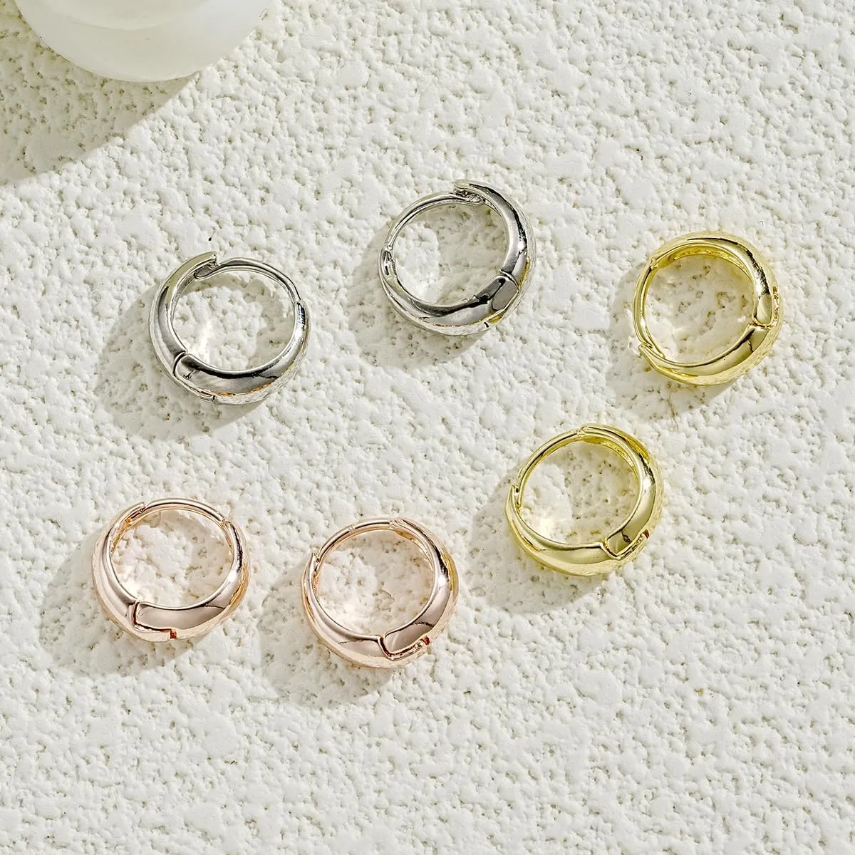 Gold Heart & Rectangle Earrings - Star & Chunky Hoops, Dainty Silver Star Hoops