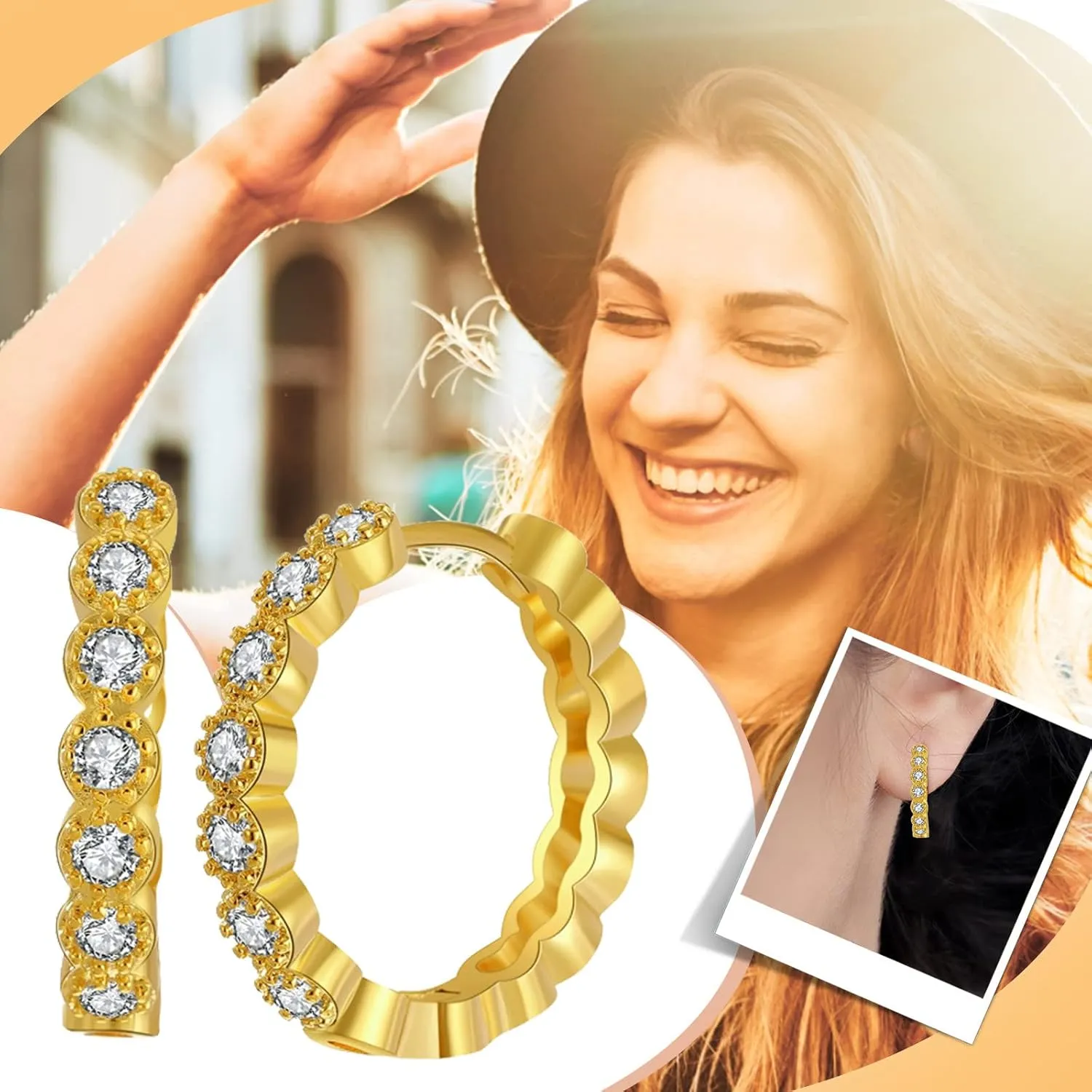 Gold Hoop Earrings Set for Women Teen Girls Trendy Lightweight Chunky Open Hoops Earrings Valentine's Day Jewelry Gifts