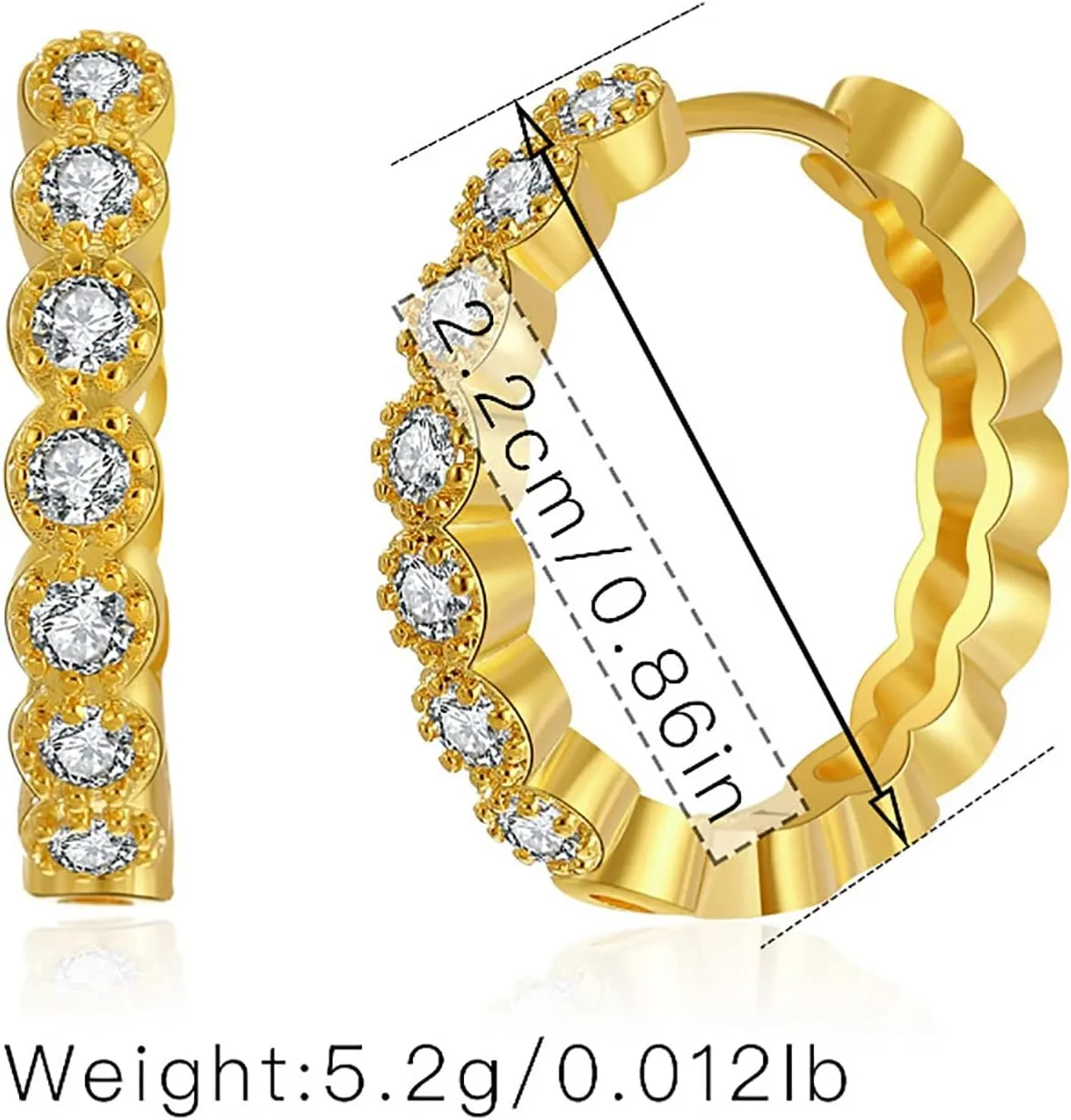 Gold Hoop Earrings Set for Women Teen Girls Trendy Lightweight Chunky Open Hoops Earrings Valentine's Day Jewelry Gifts