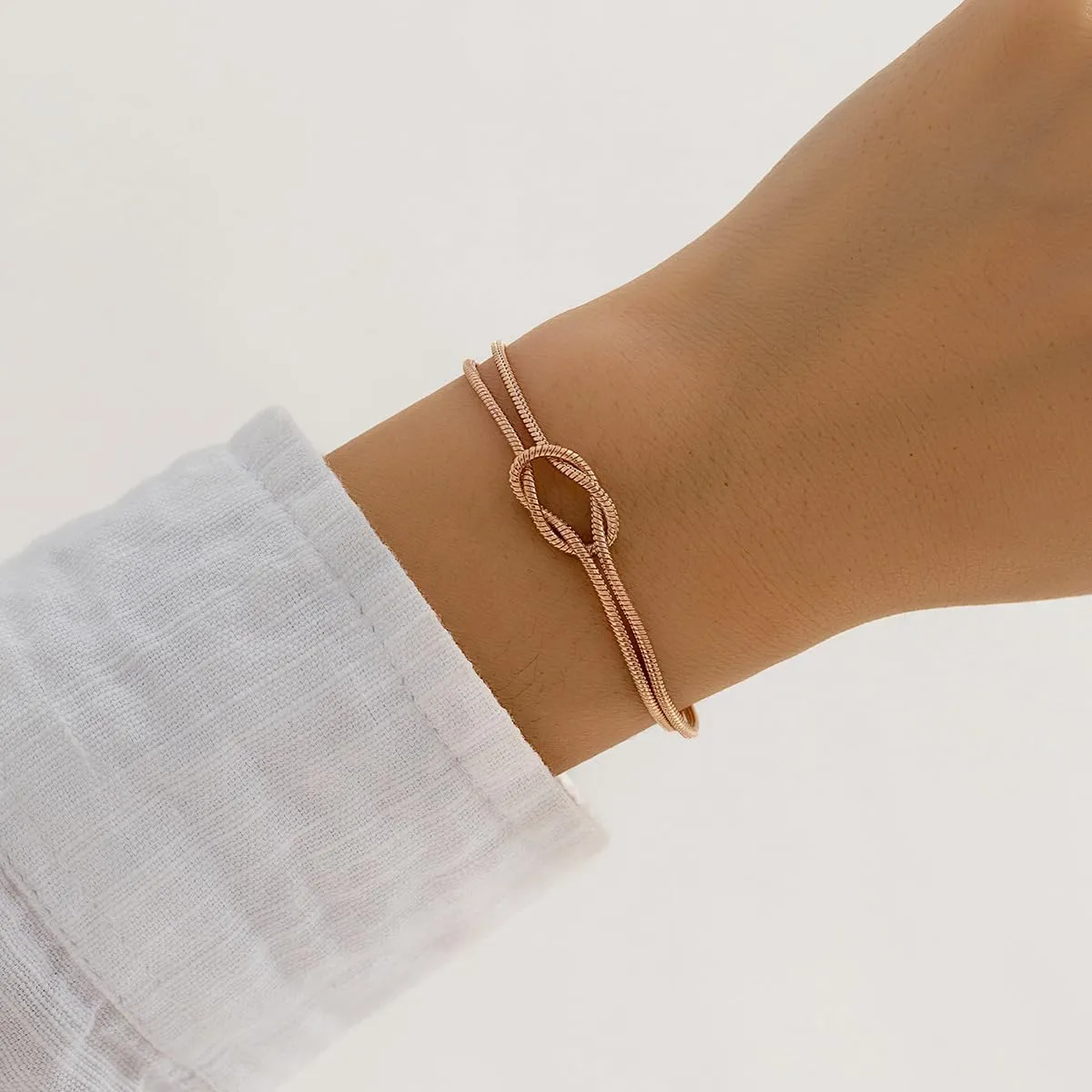 Gold Knot Bracelets for Women Love Snake Chain Infinity Bracelet Matching Bracelets for Couples Friendship Relationship Bracelets Dainty Adjustable Bracelets