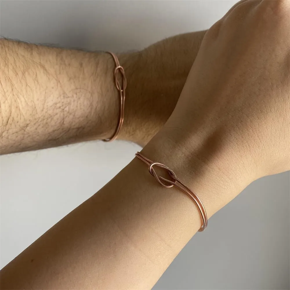 Gold Knot Bracelets for Women Love Snake Chain Infinity Bracelet Matching Bracelets for Couples Friendship Relationship Bracelets Dainty Adjustable Bracelets