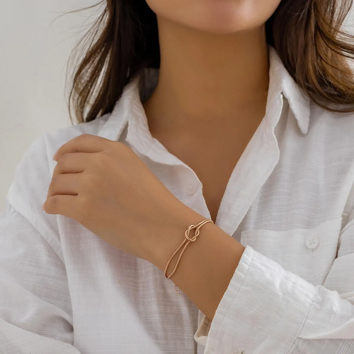Gold Knot Bracelets for Women Love Snake Chain Infinity Bracelet Matching Bracelets for Couples Friendship Relationship Bracelets Dainty Adjustable Bracelets