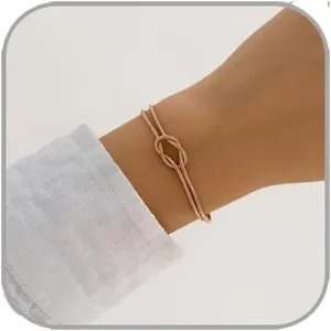 Gold Knot Bracelets for Women Love Snake Chain Infinity Bracelet Matching Bracelets for Couples Friendship Relationship Bracelets Dainty Adjustable Bracelets
