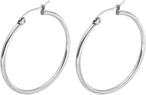Gold Plated Chunky Hoop Earrings for Women,925 Sterling Silver Post Large Hoop Earrings Mothers Day Jewelry Gifts for Mother