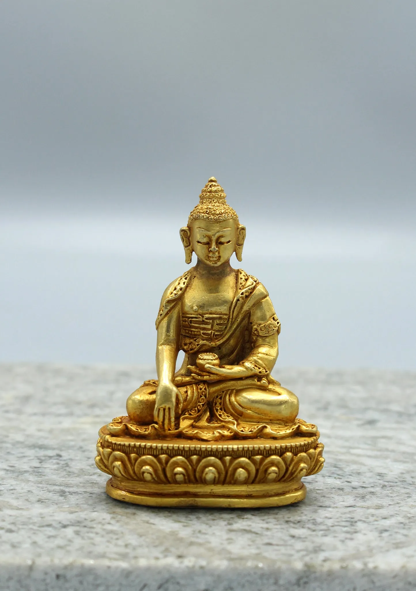 Gold Plated Shakyamuni Statue 3.5"