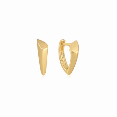 Wedding Ensemble Gold Arrow Huggie Hoop Earrings