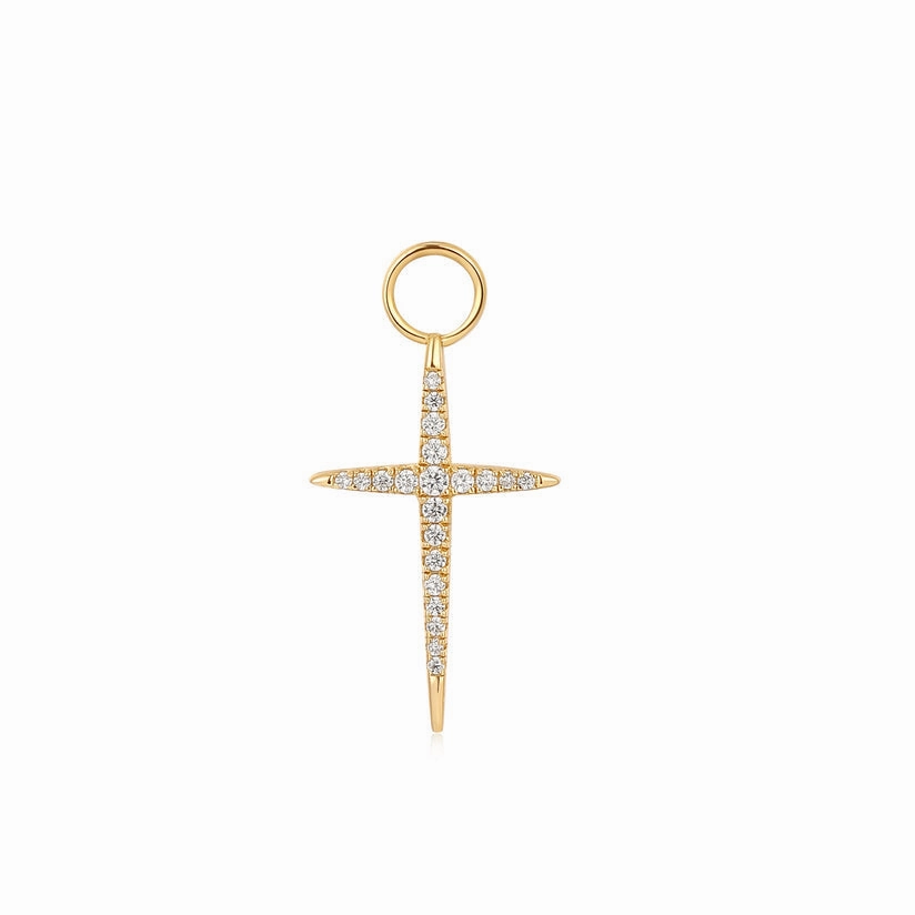 Layered Mood Gold Cross Earring Charm