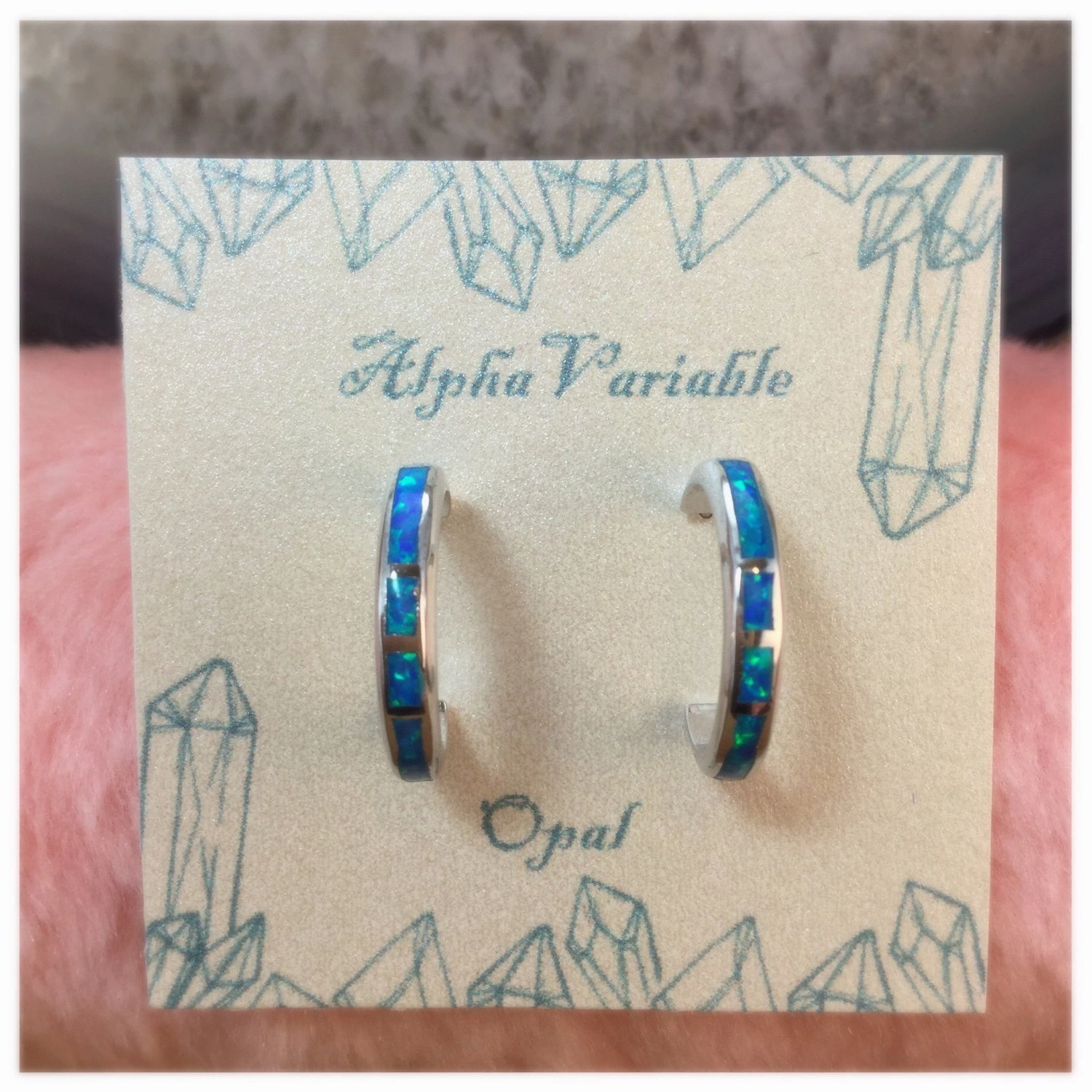 Brilliant Design Sterling Silver Opal Earrings