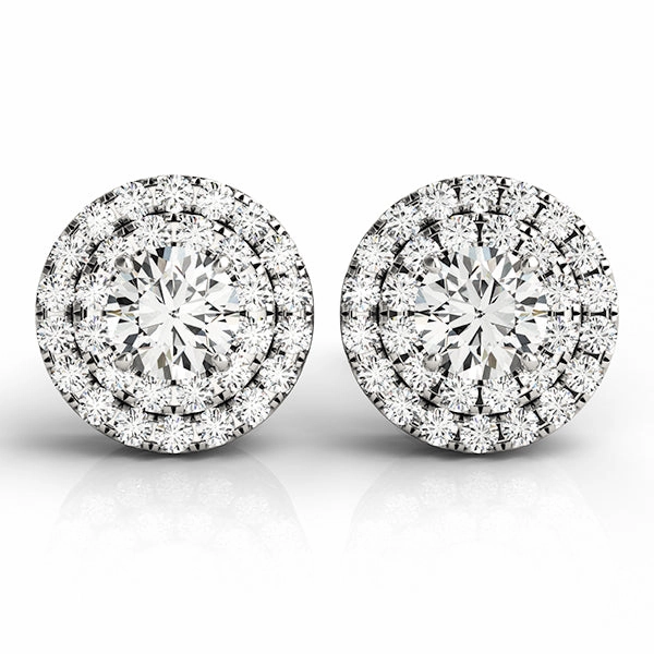Stylish Must-Have Sophisticated Accessory Diamond Halo Round Earrings