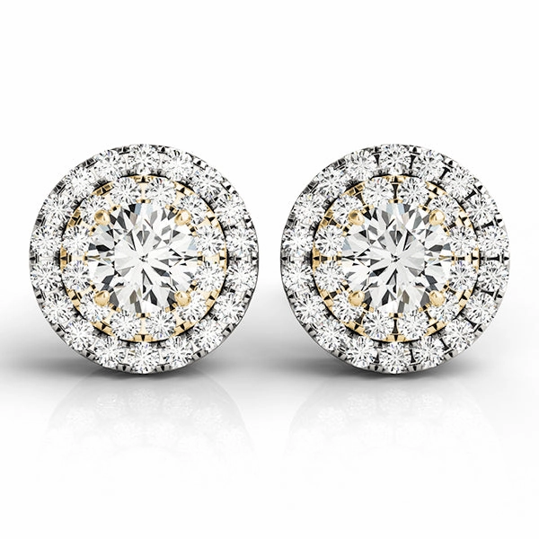 Diamond Halo Round Earrings Retro Decoration