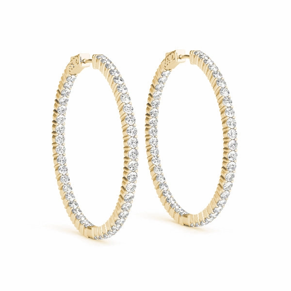 Diamond Inside Out Hoop Earrings in Multiple Metals Grand Embellishment