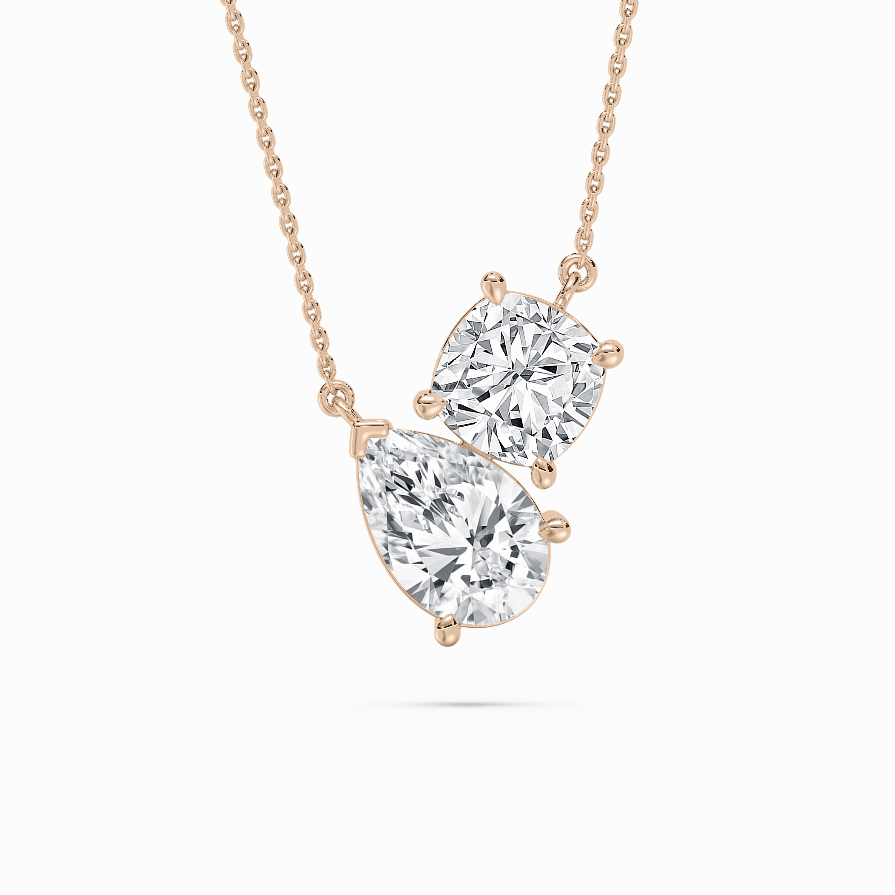 2 ctw Pear and Cushion Lab Grown Diamond Two Stone Pendant - 18 Inches Lovely Gift Conscious Piece