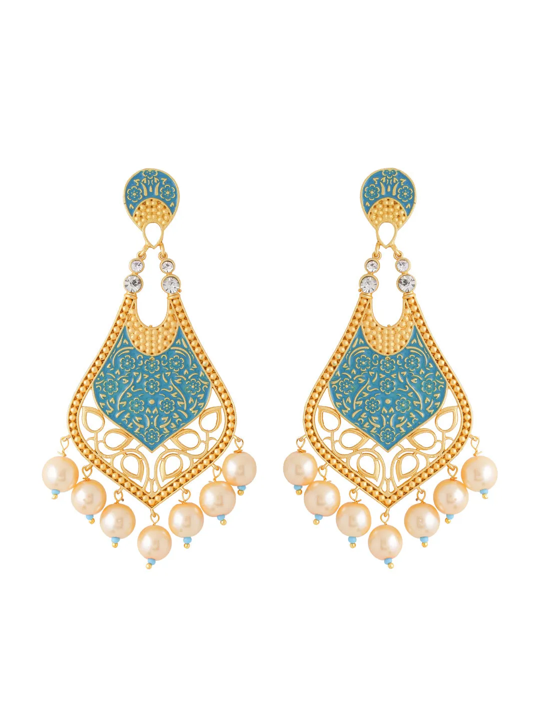 Green Gold-Matte Brass Drop & Danglers