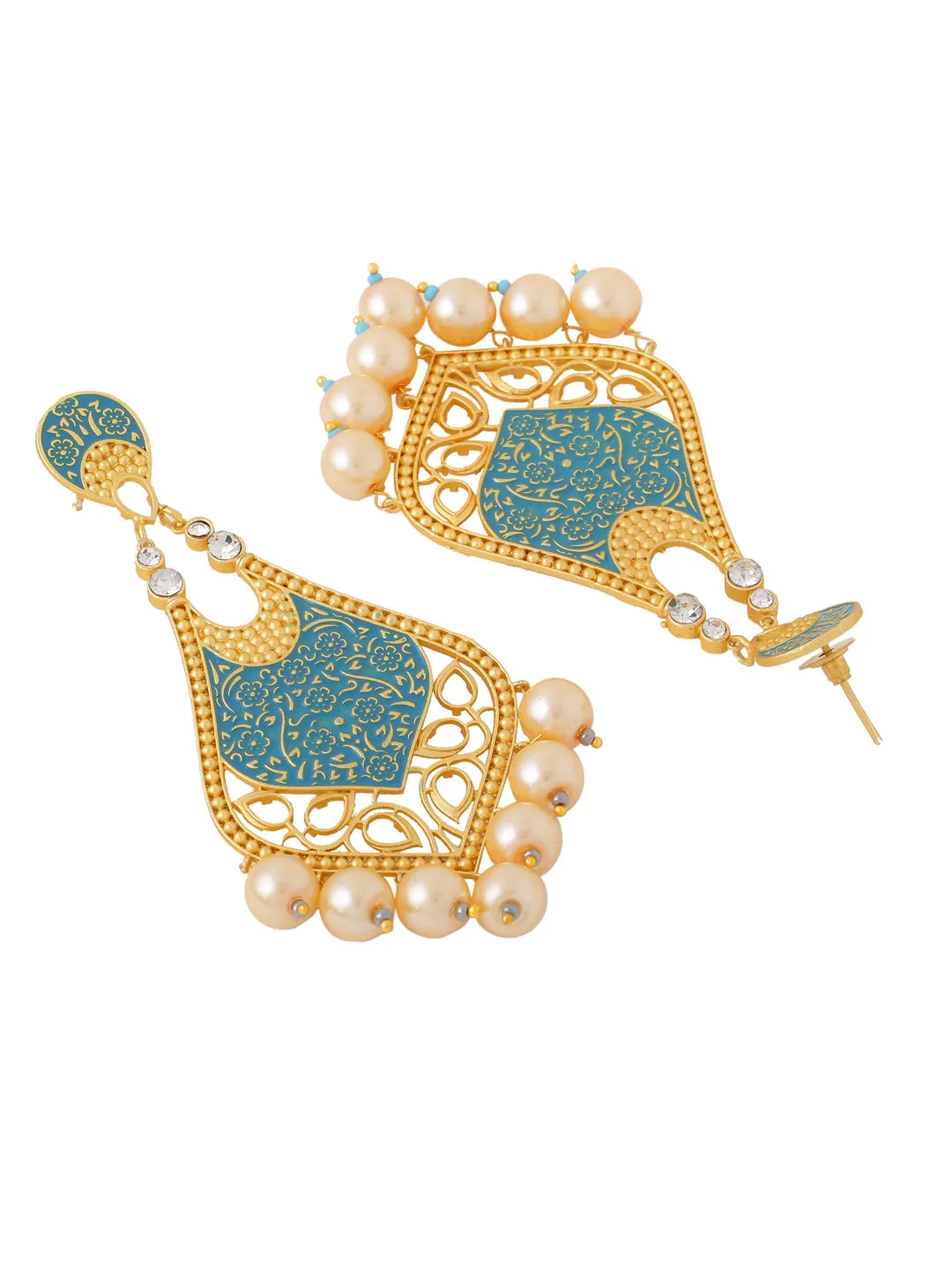 Green Gold-Matte Brass Drop & Danglers