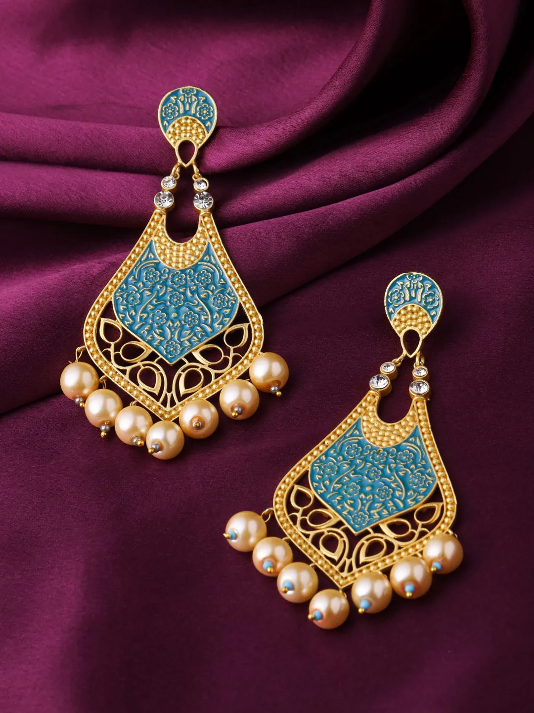 Green Gold-Matte Brass Drop & Danglers