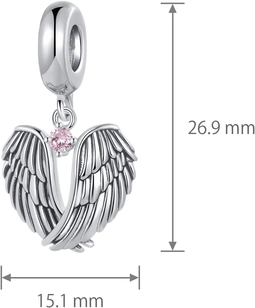 Guardian Angle Wings Charm Compatible with Pandora Charms Bracelets for Women Charm