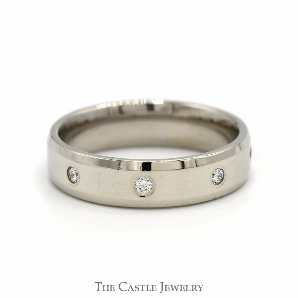 6mm Wide 1/4cttw Flat Set Diamond Eternity Band in 14k White Gold Fashion Choice