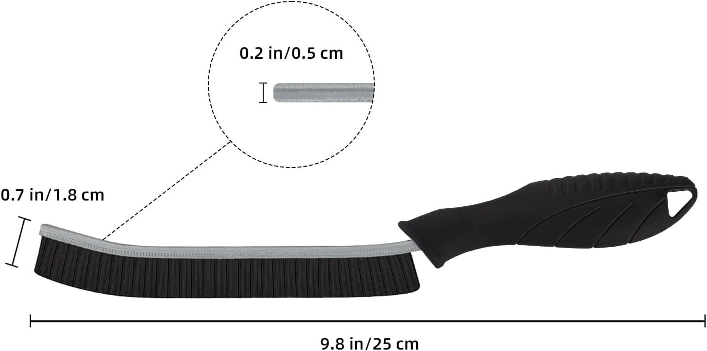 Hard Bristle Crevice Cleaning Brush - Home Cleaning Tools, Multi-Purpose Crevice Supplies for Kitchen, Bathroom, Toilet, Window, Vehicle, Faucets, Grout, Home (Black) (3, Black)