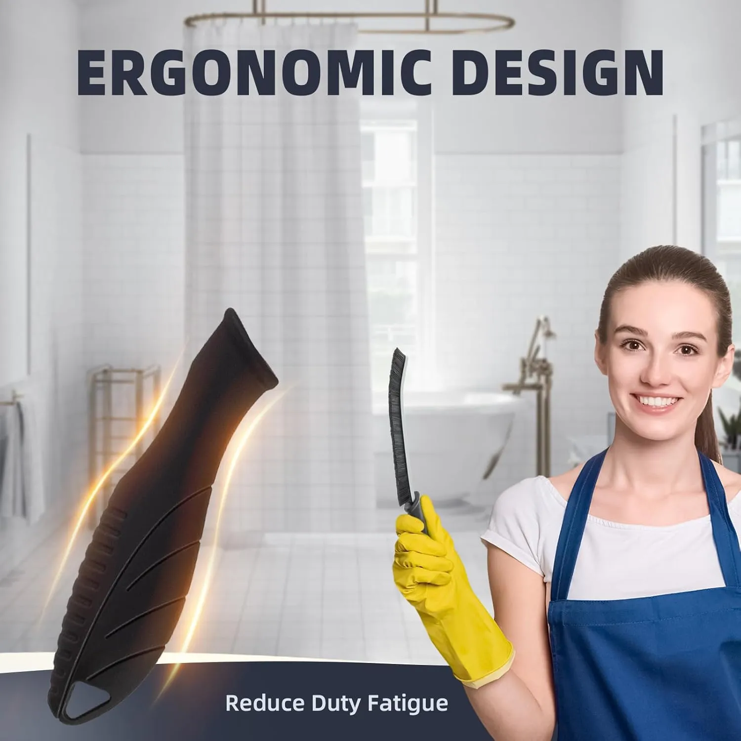 Hard Bristle Crevice Cleaning Brush - Home Cleaning Tools, Multi-Purpose Crevice Supplies for Kitchen, Bathroom, Toilet, Window, Vehicle, Faucets, Grout, Home (Black) (3, Black)
