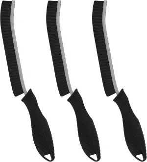 Hard Bristle Crevice Cleaning Brush - Home Cleaning Tools, Multi-Purpose Crevice Supplies for Kitchen, Bathroom, Toilet, Window, Vehicle, Faucets, Grout, Home (Black) (3, Black)