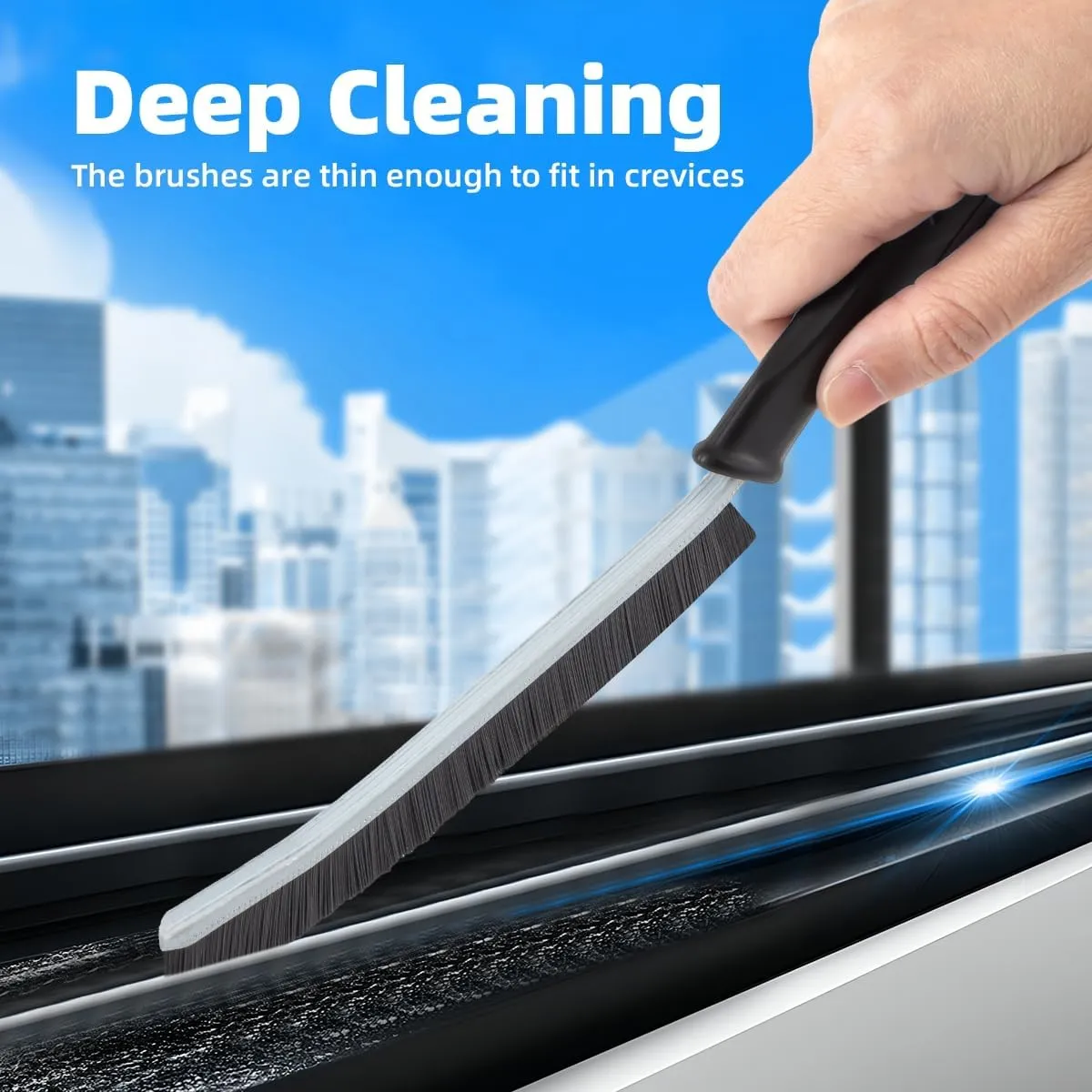 Hard Bristle Crevice Cleaning Brush-Thin Gap Scrub Brush, Small Cleaning Brush, Grout Brush, Kitchen Brush, Cleaning Tools for Toilet, Bathroom, Sink, Home, Household, Window (3, Purple)