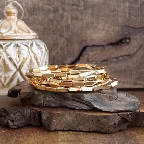 Light Gleam ?C Set of 5 Reflective Block Bead Bracelets High Mark Praiseworthy Fusions