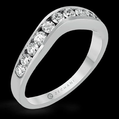 Custom Adornment Elegant Style ZR402 Anniversary Ring in 14k Gold with Diamonds