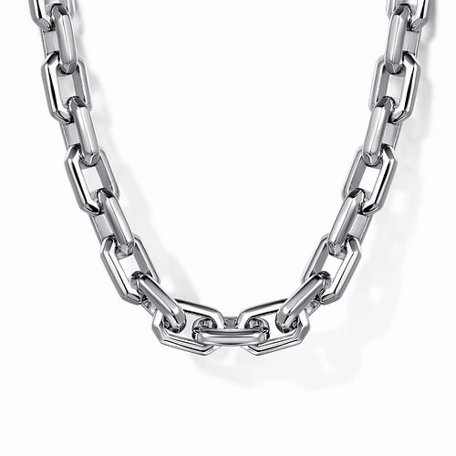 Trendy Pieces 22" 925 Sterling Silver Faceted Chain Necklace