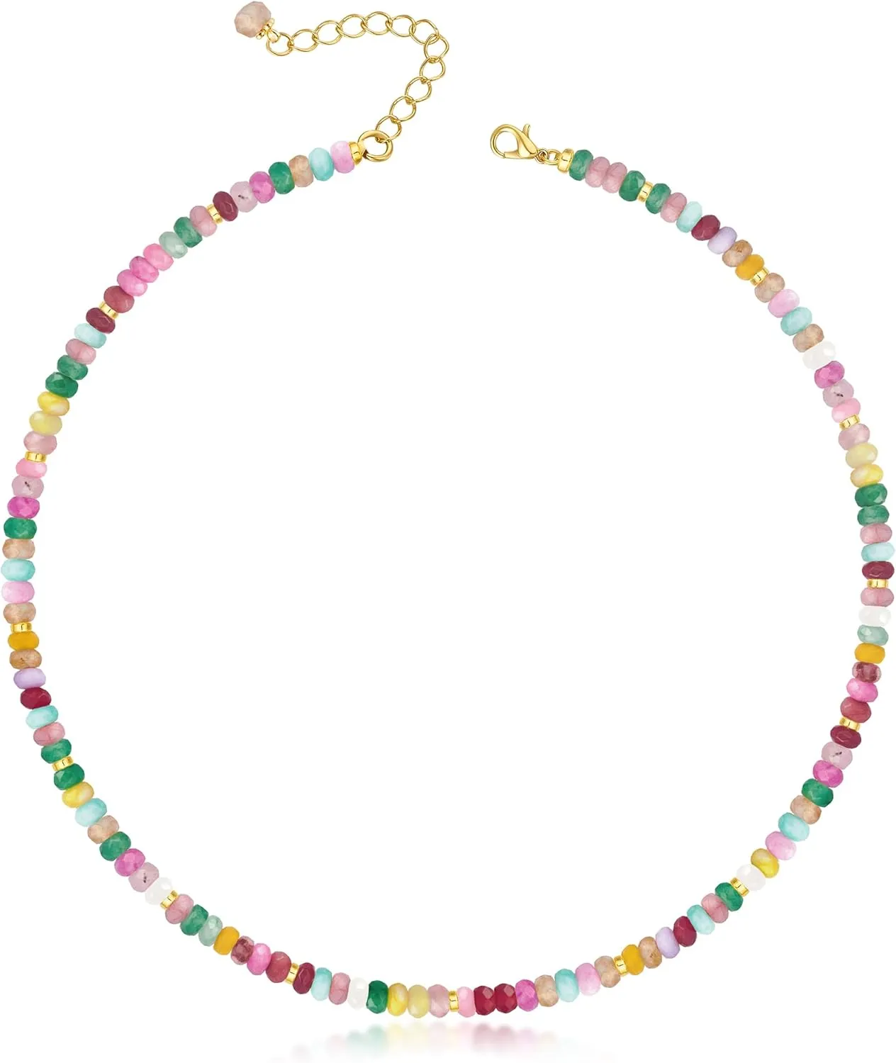 Heishi Style Gemstones/Natural Pearls Beaded Choker Necklace for Women, Handmade Jewelry Gifts for Her