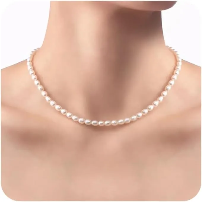 Heishi Style Gemstones/Natural Pearls Beaded Choker Necklace for Women, Handmade Jewelry Gifts for Her