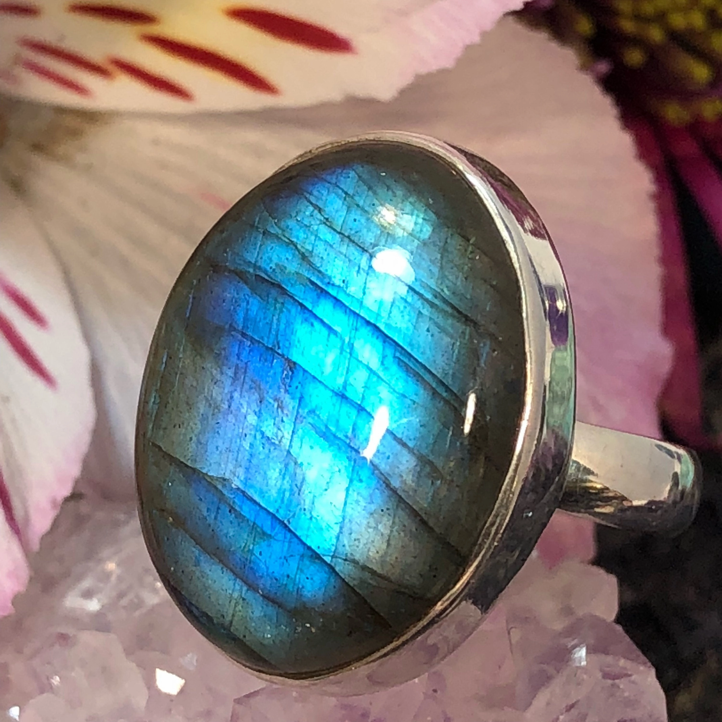 Hypoallergenic Adornment Real Item Labradorite Ring