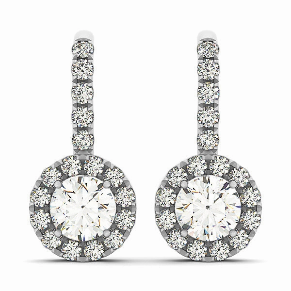 Round Diamond Halo Earring Set Stunning Accent