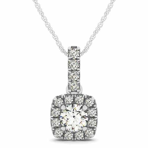 Stunning Present Round Diamond Halo Pendant