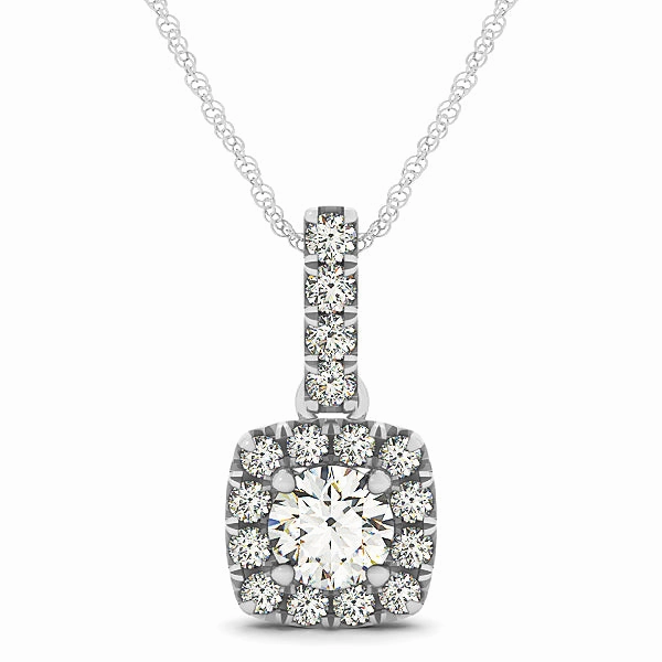 Teacher Present Round Diamond Halo Pendant