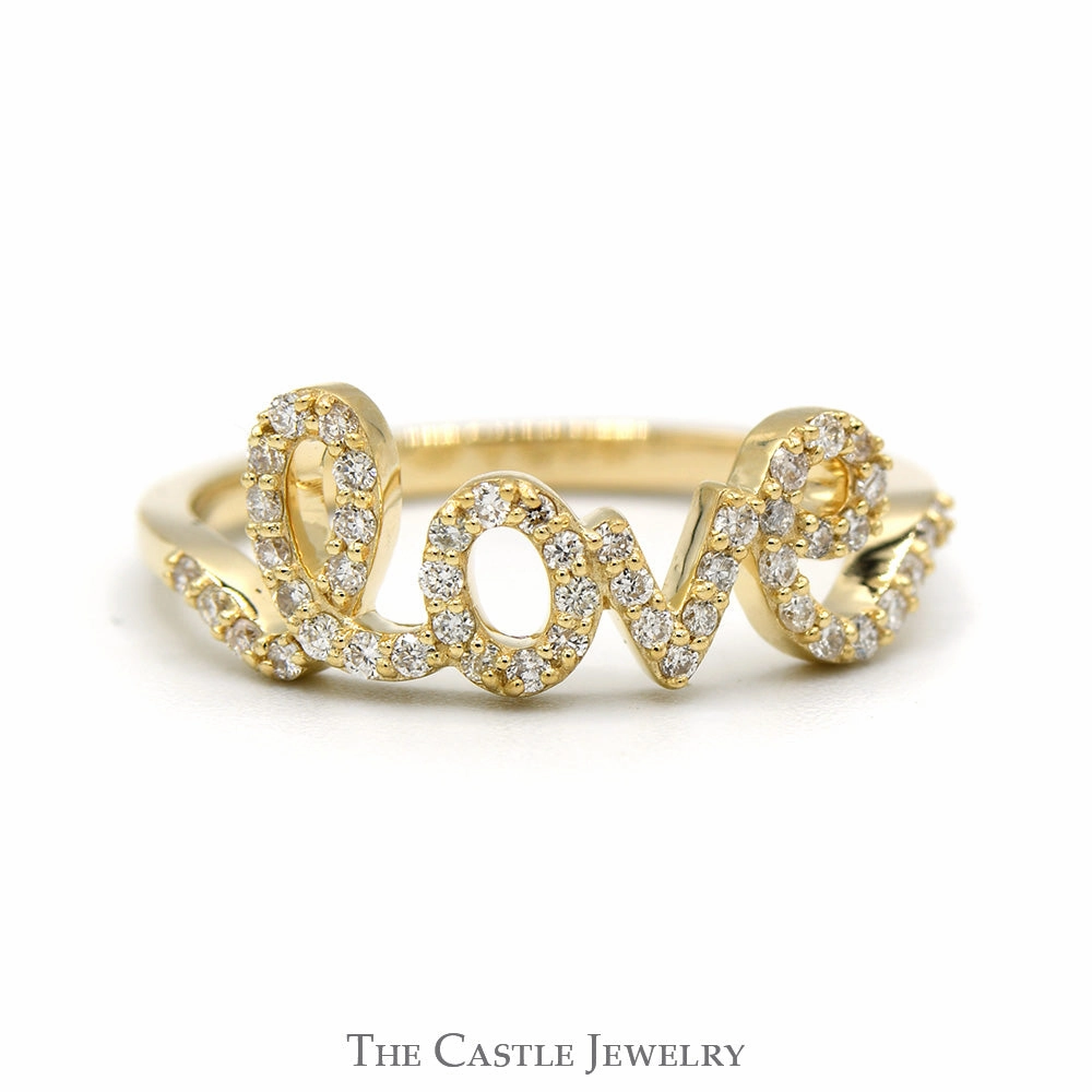 Chic Present Economical Craft Lab Grown Diamond "LOVE" Ring in 10k