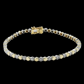 Dainty Charms Curved Silhouettes ZB913-Y Bracelet in 14k Gold with Diamonds