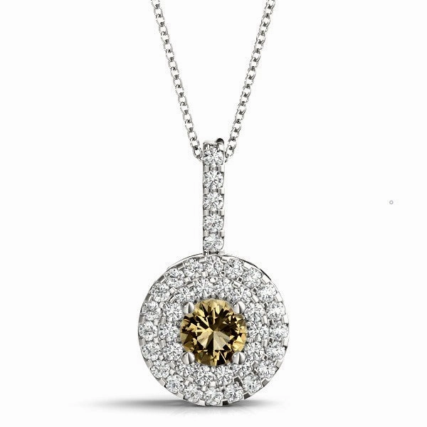 Round Diamond Halo Pendant Necklace Everyday Carry Jewelry