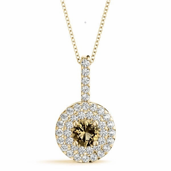 Stylish Style Subtle Jewelry Round Diamond Halo Pendant Necklace